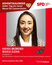 Platz 17 Maria Elena Hayes-Moreno